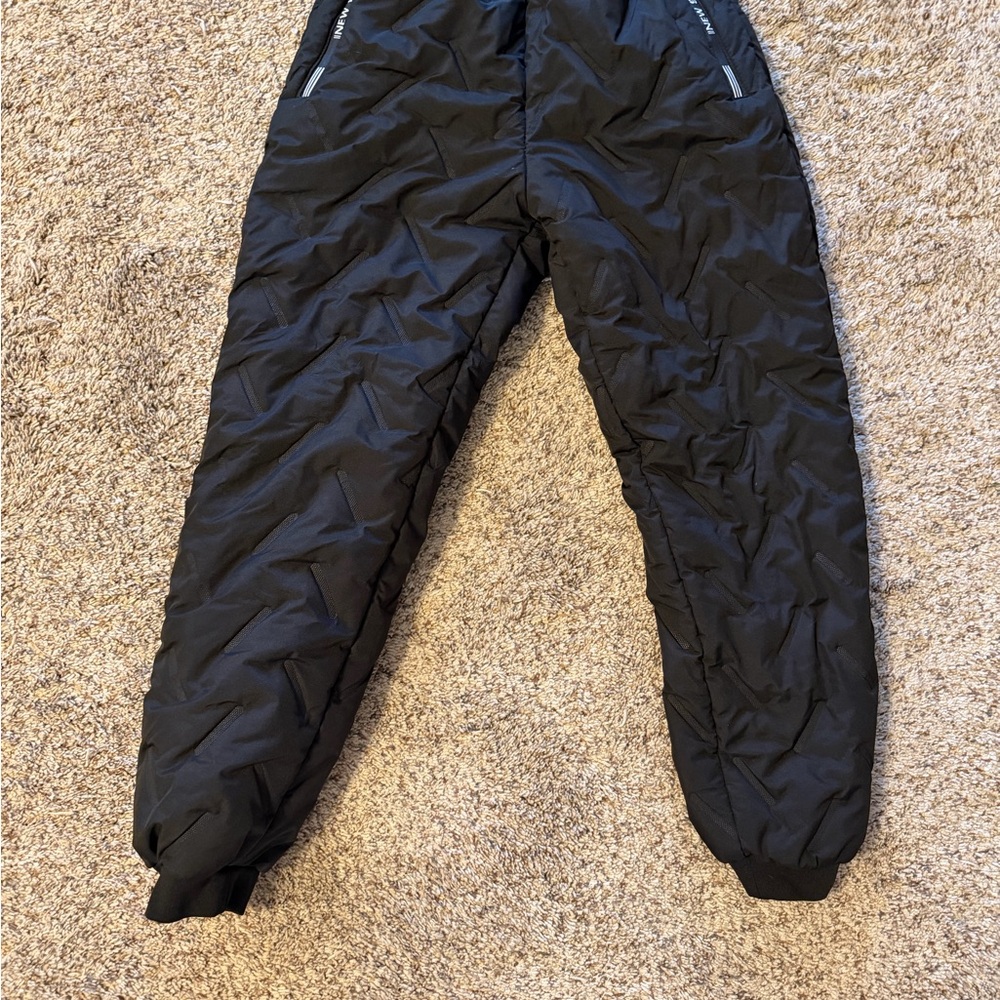 Black Textured Snow Pants